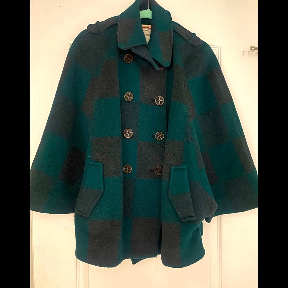 Cropped checkered swing jacket